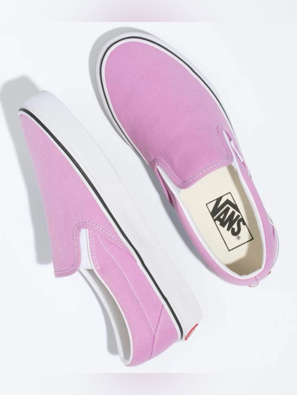 Vans Classic Slip On Sneakers Orchid/True White Skate Shoes Size 2